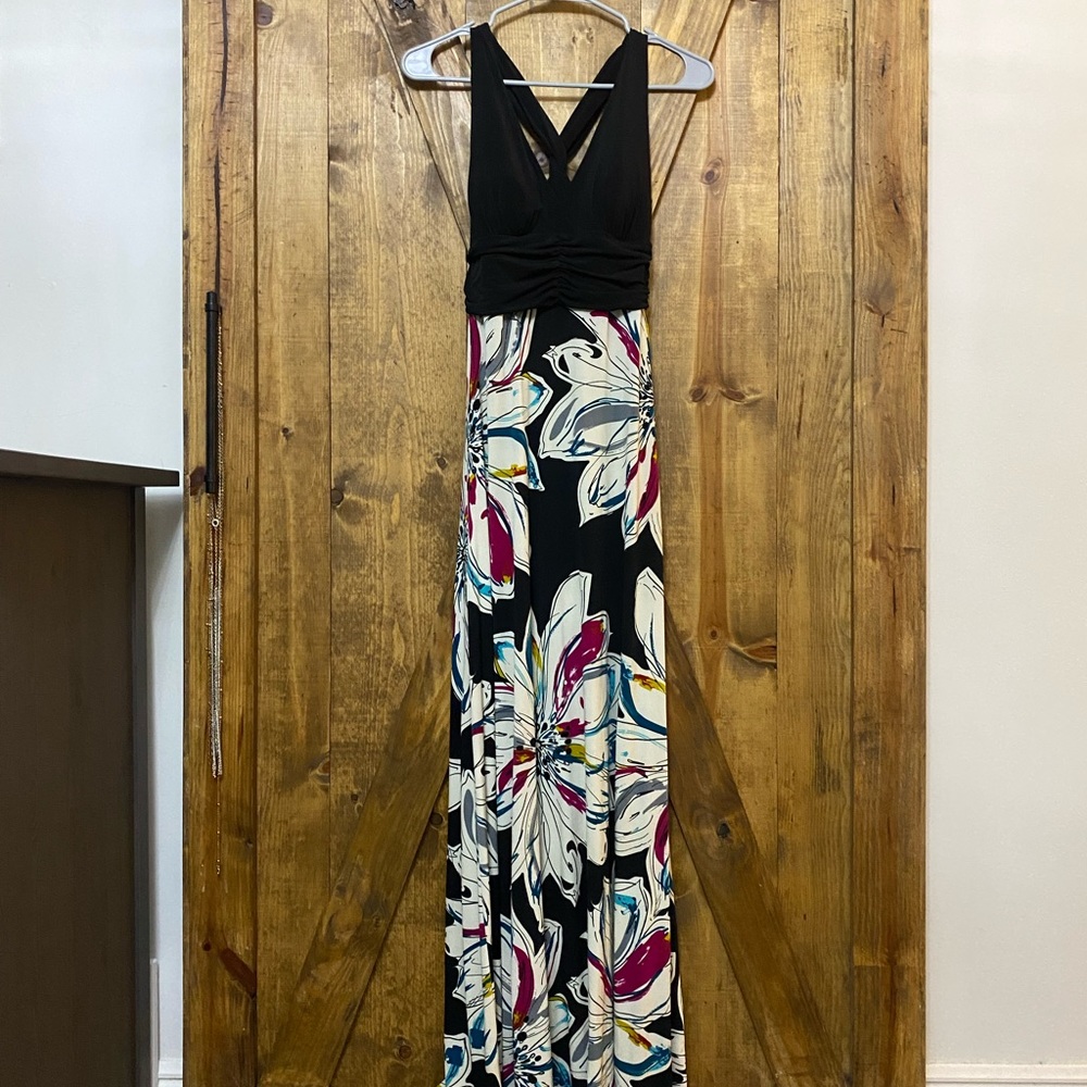 Xoxo black and floral maxi dress